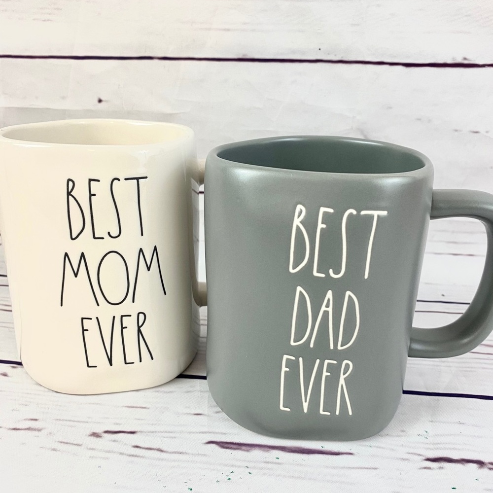 ❤️ BEST MOM EVER &BEST DAD EVER SET of  2 RAE DUNN